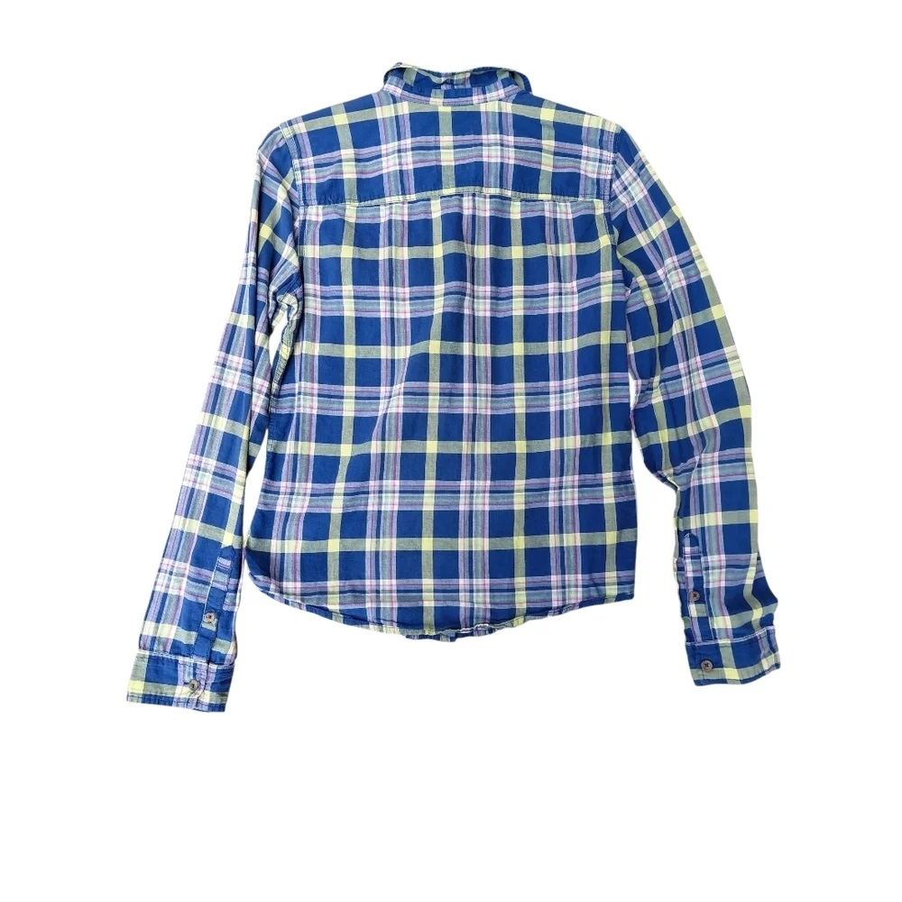 Hollister Blue and Green Casual Button Down Shirt - Picture 2 of 6